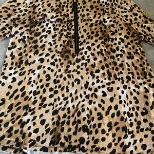 Calvin Klein Tan and Black Animal Print Top